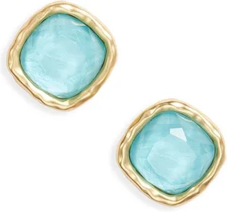 Karine Sultan Bezel Glass Stud Earring in Gold at Nordstrom