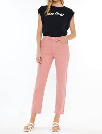 Kancan Zandria High-Rise 90S Straight Leg Jeans In Pink