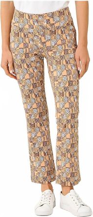 Lilly Pulitzer Upf 50+ Luxletic Corso Kick Flare Pant In Iced Latte Lil Cheetah Checks