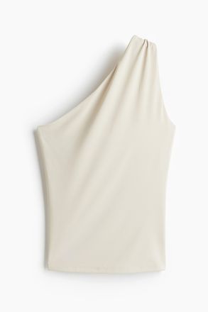 H&M One-Shoulder-Top - Hellbeige