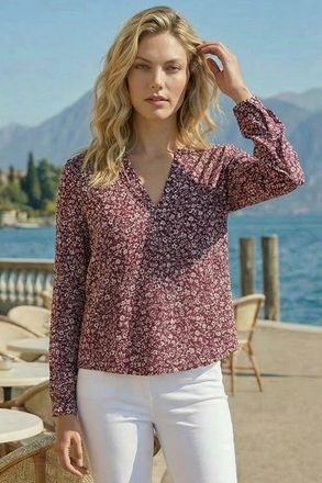 Roman Printed Notch Neck Shirt