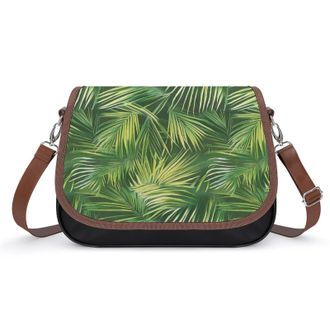 Generic Palm Leaf Tropical Plant Womens Crossbody Bag Fashion Shoulder Handbags Message Tote Bag with Adjustable Strap