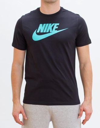 Nike Mens Nike Futura Icon T-Shirt Black/Blue - Size: 40