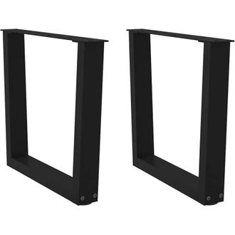 vidaXL Vidaxl - Patas Para Mesa De Centro En Forma De V (2 Unidades), Color Negro, 50 X (42-43,3) Cm, Acero