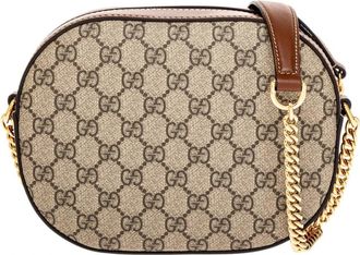 Gucci GG Supreme Chain Bag - Dames - Schoudertassen - Beige - ONE Size - Leer - Tassen