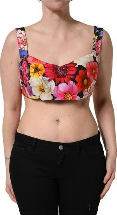 Dolce & Gabbana Cropped Bustier Tank - Dames - Tops zonder mouwen - Veelkleurig - 3XS - Katoen - Tops
