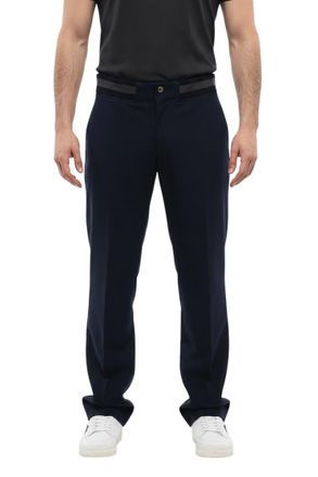 Off-white Blue Straight Mid Rise Trousers