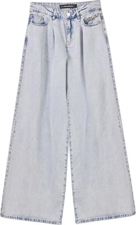 Karl Lagerfeld Mid Rise Wide Leg Jeans - Dames - Loose Fit Jeans - Blauw - W30 - Katoen - Jeans