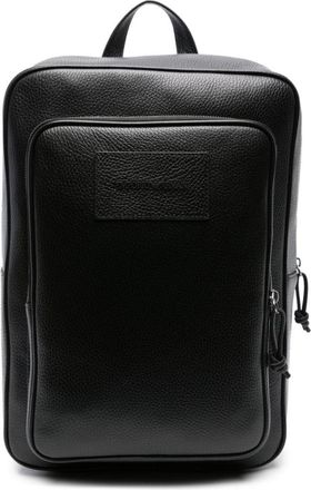 Emporio Armani Black Tumbled-leather Backpack