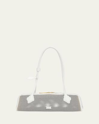 Alaia Le Teckel Medium Shoulder Bag in Fishnet Leather