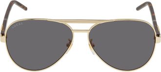 Gucci Grey Pilot Mens Sunglasses GG1163S 001 60