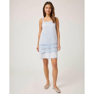 Splendid Celine Mini Dress Womens Bleached Indigo Square Neck FROG421