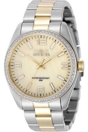 Invicta Specialty 50135 Dames Horloge - Quartz Uurwerk - Roestvrij Staal met gouden Wijzerplaat - 38mm