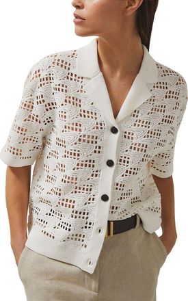 Reiss Fleur Crochet Cuban Shirt