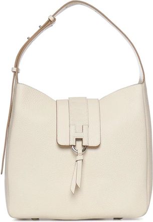 Hogan Shoulder Bags, female, White, Size: ONE SIZE Logo-buckle Shoulder Bag