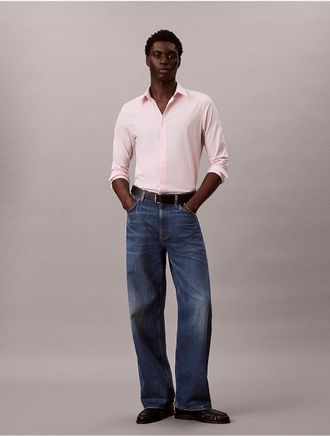 Calvin Klein Mens Slim Stretch Button-Down Shirt - Pink - XL