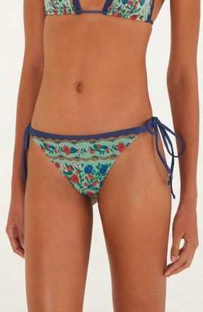 Farm Rio Fruit Beauty Tie Side Bikini Bottoms in Faded Green at Nordstrom, Size X-Large