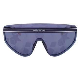 Dior DIORCLUB M2U Silver Mirrored Blue Star Monogram Shield Ladies Sunglasses CD40079U 91X 00