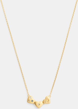 Coach Womens Heart Cluster Pendant Necklace - Gold - One Size