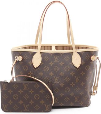 Louis Vuitton Brown Coated Canvas Leather Tote Bag (Pre-Owned)