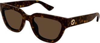Gucci Cat-eye Zonnebrillen - Dames - Zonnebrillen - Bruin - 54 MM - Accessoires