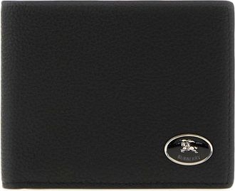 Burberry Logo Plaque Bifold Portemonnee - Heren - Portefeuilles - Zwart - ONE Size - Leer - Accessoires