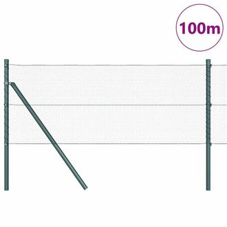 Berkfield Home Hexagon Fence Green 0.6x100 m Steel