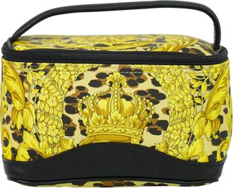 Versace Vanity Hand Bag Canvas And Leather Yellow Pvc Bag (Pre-Owned)