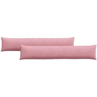 vidaXL Cojines De Sof&aacute; 2 Pcs Rosa 200 X 40 Cm Tela De Pana Vidaxl