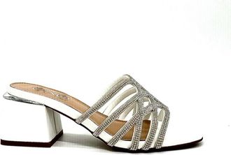 Ex&eacute; Womens Carmen Block Heeled Evening Sandal In White