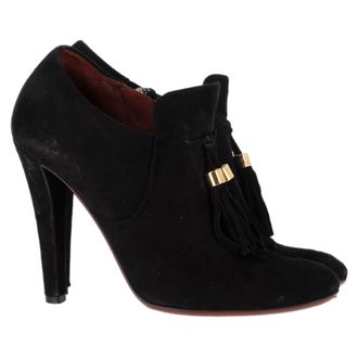 Gucci Pre-owned Womens Mischa Tassel Detail Ankle Boots in Black Suede - Size EU 37