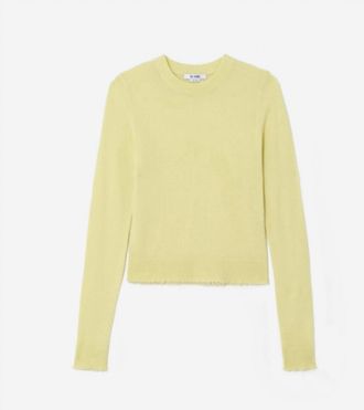 Re/Done Womens Cashmere Crewneck Pullover Sweater In Limeade