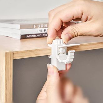 OEM Soporte Ajustable De 6 Piezas Para Barra De Cortina, Barra De Cortina De Pl&aacute;stico Para Guardar Toallas, Gancho Organizador - Crezuo