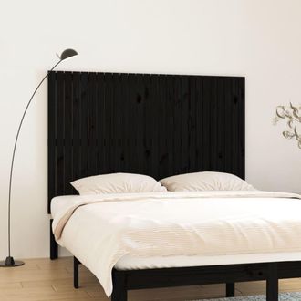 vidaXL Vidaxl - Cabecero De Cama De Pared Madera Maciza Pino Negro 166x3x110 Cm