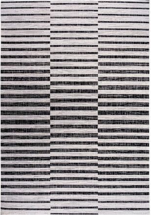 Jonathan Y Designs Sukie Modern Offset Stripe Indoor/Outdoor Area Rug in Ivory/black at Nordstrom, Size 5Ft 0In X 8Ft 0In