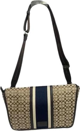 Coach Pre-owned Leren Crossbodytas - Dames - Vintage Schoudertas - Beige - ONE Size - Leer - Vintage