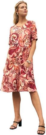 Jessica London Stretch Knit A-Line Dress in Pink Orange Paisley at Nordstrom, Size 20