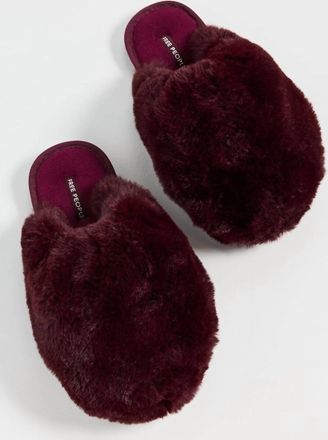 Free People Womens Snowball Slipper In Cabernet