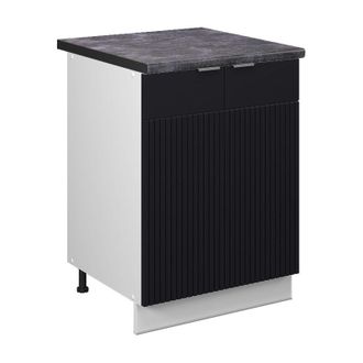 Vicco Mueble Bajo De Cocina Fame-line, Rayas Negras, 60 Cm, Et Antracita, Vicco