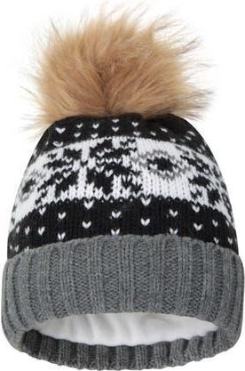 Mountain Warehouse Fair Isle Pom Pom Beanie in Black at Nordstrom