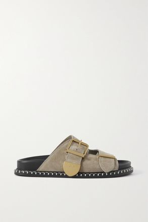 Chloé + Net Sustain Slide In Camoscio Con Impunture Rebecca - Grigio