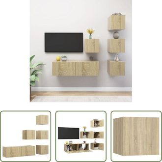 vidaXL vidaXL Armadio TV sospeso - Set di Mobili Porta TV 5 pz Rovere Sonoma in Legno Multistrato