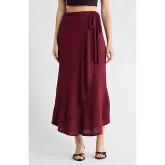 Go Couture Wrap Midi Skirt in Chilli Oil at Nordstrom Rack, Size X-Large