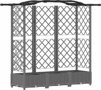 vidaXL Cama Elevada Con Trellis Y Techo Gris Claro 163 X 40 X 123 Cm Vidaxl