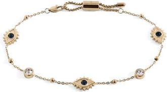 Alex and Ani Evil Eye Crystal Anklet in Gold at Nordstrom, Size Small/medium