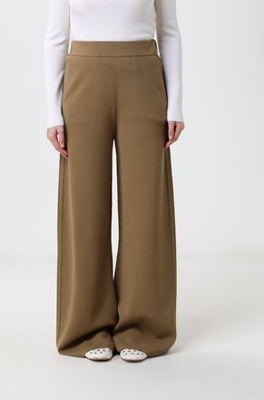 Max Mara Pantaloni a gamba larga in maglia di lana a vita alta