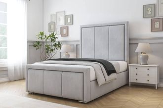 Comfort Beds Savoy Naples Bed Frame With Mattress-50 Upholstered in Silver | Size: Single