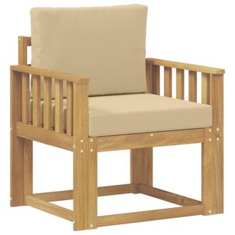 vidaXL 2 Pieza Conjunto De Sof&aacute;s De Exterior Poli&eacute;ster Blanco Y Beige Vidaxl
