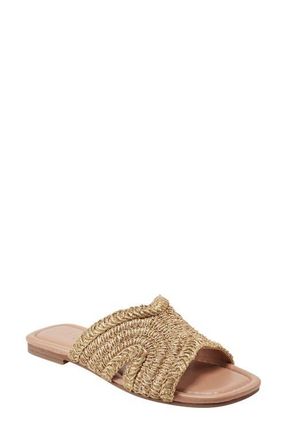 Marc Fisher Narda Raffia Slide Sandal in Gold 710 at Nordstrom, Size 5.5