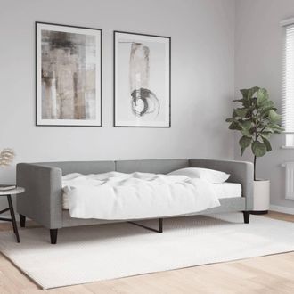 vidaXL Sof&aacute; Cama Con Colch&oacute;n Tela Gris Claro 100x200 Cm Vidaxl